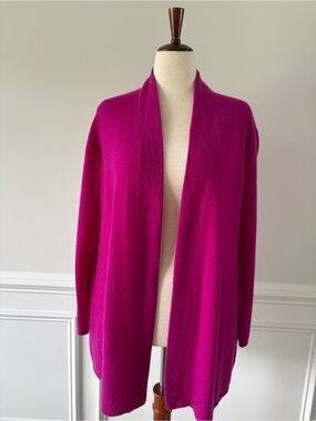 Charter Club 100% Cashmere Cardigan Sweater | Fuchsia color | size large